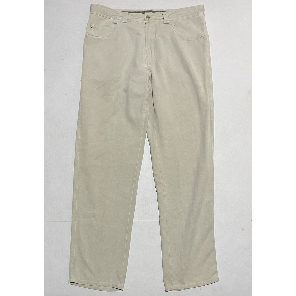 Tommy Bahama Corduroy Pants Size 36 X 32 70% Silk Blend Straight Casual Beige